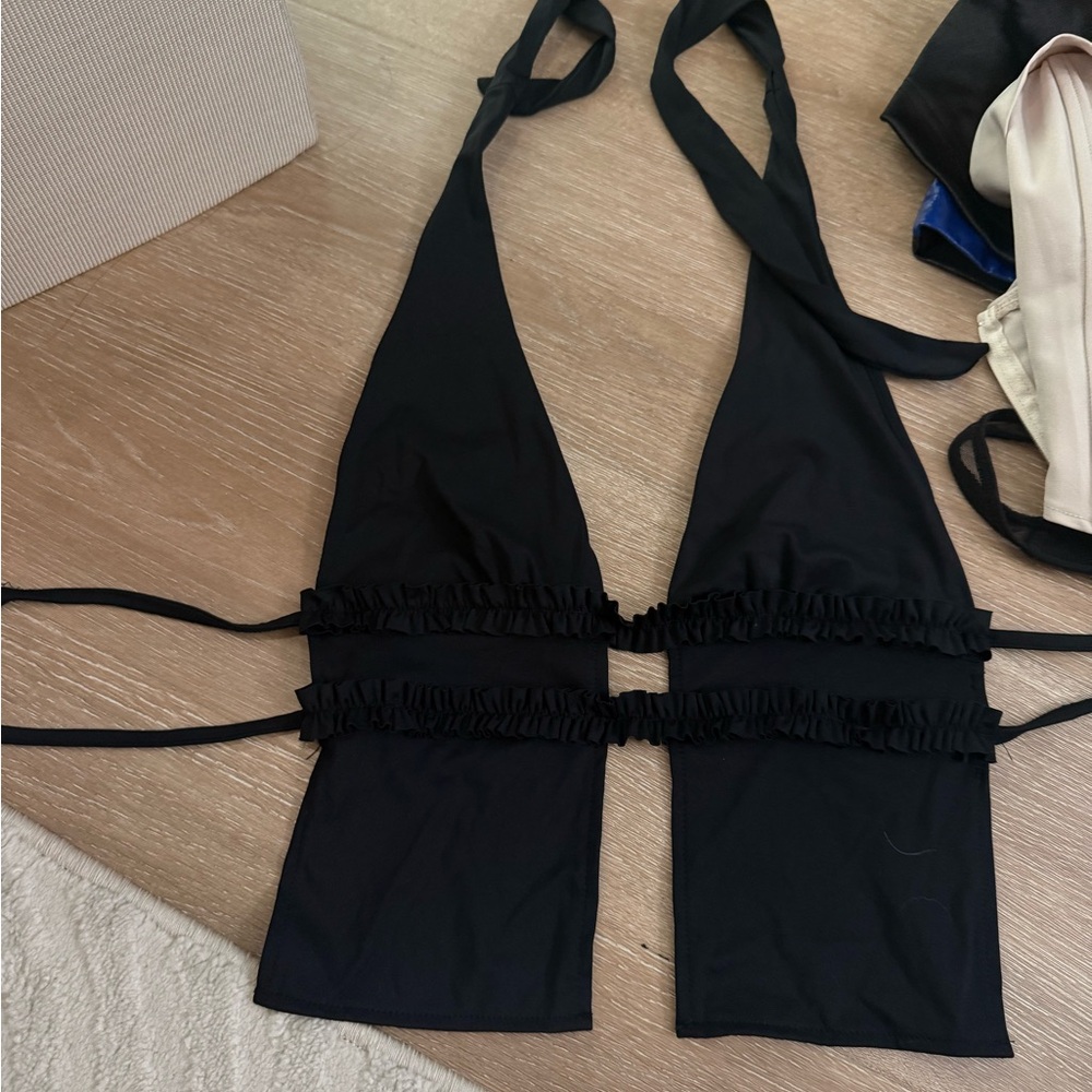 Black Halter Bikini Top